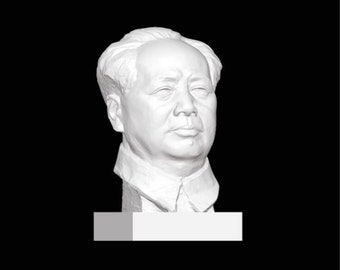 3D Printed Mao Zedong Bust: Bioplastic Chairman Mao Sculpture