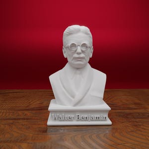 Busto de Walter Benjamin, Escultura de Walter Benjamin, Escuela de Frankfurt, Escultura impresa en 3D, Opciones de tamaño y color