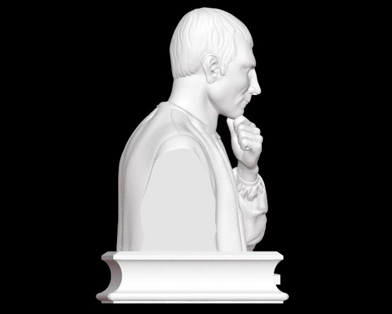 Busto di Niccolò Machiavelli, Scultura di Niccolò Machiavelli, Filosofo italiano, Rinascimento, Scultura stampata in 3D, Dimensioni e opzioni di colore immagine 6