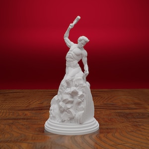 Self-Made Man, Selbst geschnitzter Mann, Körper-Transformation, 3D GEDRUCKTE SKULPTUR, KUNSTSTOFF