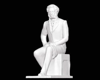 Alexander Pushkin Statue, Alexander Sergeyevich Pushkin Sculpture, Russian Poet and Novelist, 3D Printed Statue, Size & Colour Options