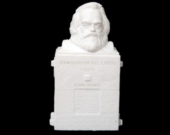 Busto de Karl Marx, estatua impresa en 3D, decoración marxista.