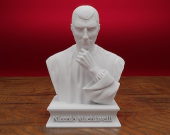 Niccolò Machiavelli Bust, Niccolò Machiavelli Sculpture, Italian Philosopher, Renaissance, 3D Printed Sculpture, Size & Colour Options