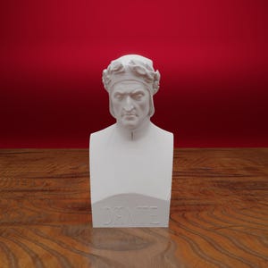 Dante Alighieri Bust, Dante Alighieri Statue, Dante Sculpture, Italian Poet, 3D Printed Sculpture, Size & Colour Options