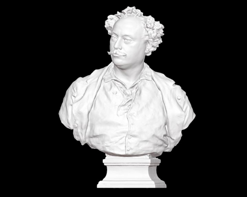Alexandre Dumas Bust, 3D Printed Sculpture, Bioplastic Decor - Etsy