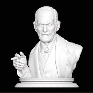 Sigmund Freud Bust, Sigismund Schlomo Freud Statue, Freud Sculpture, Austrian Psychoanalyst, 3D Printed Sculpture, Size & Colour Options