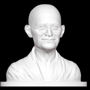 Mahatma Gandhi Bust, Mohandas Karamchand Gandhi Statue, Gandhi Sculpture, 3D Printed Statue, Size & Colour Options