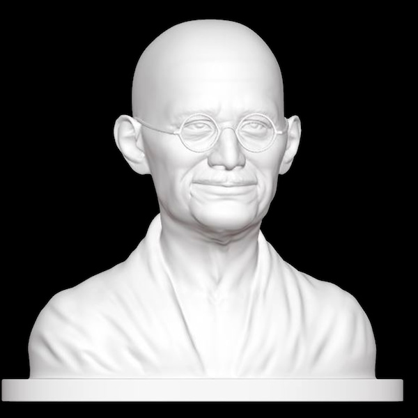 Mahatma Gandhi Büste, Mohandas Karamchand Gandhi Statue, Gandhi Skulptur, 3D Gedruckte Statue, Größe & Farboptionen