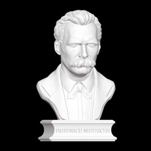 Friedrich Nietzsche Bust, Nietzsche Statue,  Nietzsche Sculpture, German Philosopher, 3D Printed Statue, Size & Colour Options