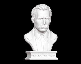 Friedrich Nietzsche Büste, 3D gedruckte Plastikstatue, Philosoph Geschenk