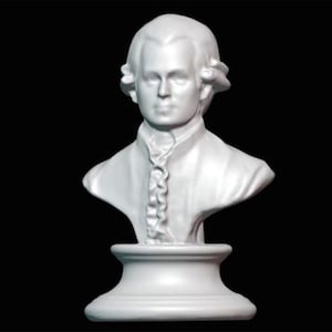 Wolfgang Amadeus Mozart Büste, Wolfgang Amadeus Mozart Statue, Mozart Skulptur, Musiker Statue, 3D gedruckte Statue, Größen- und Farboptionen