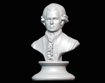 Mozart Bust, 3D Printed Musician Statue, Size & Color Options