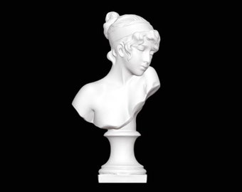 Busto de Safo, estatua de la poetisa griega antigua, escultura impresa en 3D.