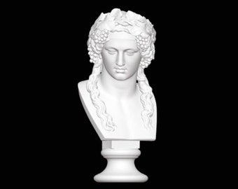 Dionysus buste, Bacchus buste, Dionysus standbeeld, 3D geprint standbeeld, grootte & kleur optie