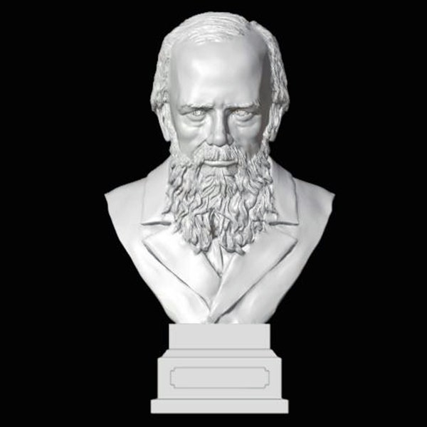 Fjodor Dostojewski-Büste, Fjodor Dostojewski-Skulptur, Dostojewski Stateu, russischer Schriftsteller, Realismus, 3D-gedruckte Statue, Größen- und Farboptionen