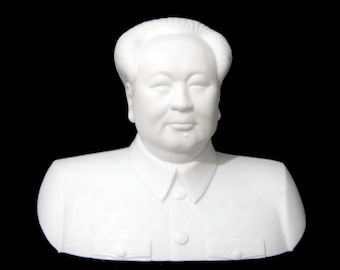 毛沢東主席の大型胸像 白い陶器像 ミッドセンチュリー 毛沢東 文化