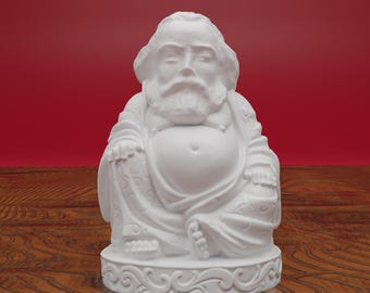 Estatua de Buda Marx, figura de Karl Marx, filósofo alemán, decoración para el hogar impresa en 3D de plástico.