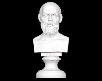 3D Printed Socrates Bust, Ancient Greek Philosopher Sculpture