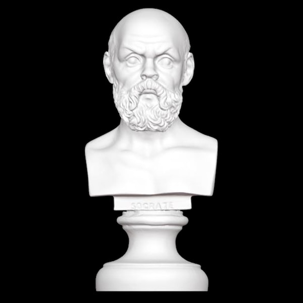 Socrates Bust, Socrates Statue, Ancient Greek or Rome Sculpture, Ancient Greek Philosopher, 3D Printed Sculpture, Size & Colour Option