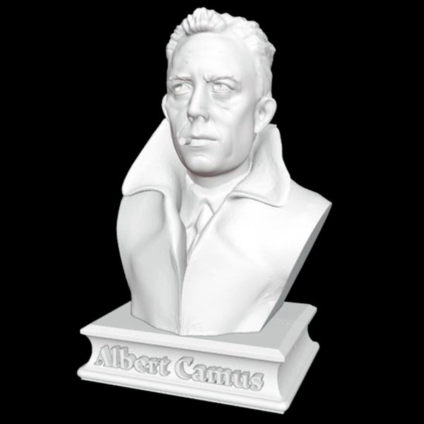 Albert Camus Bust, Albert Camus Statue, Camus Sculpture, French Novelist, 3D Printed Sculpture, Size & Colour Option