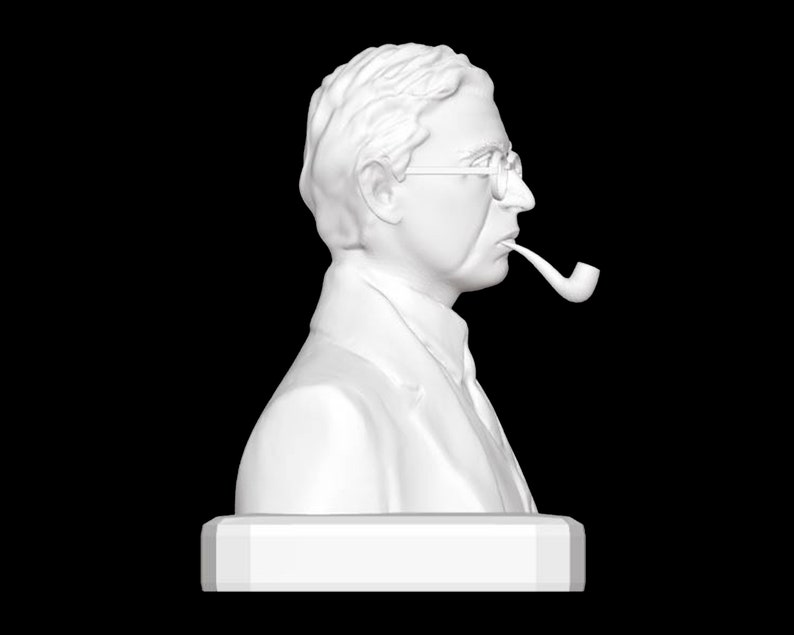 Jean-Paul Sartre Bust, Jean-Paul Sartre Statue, Existentialism, Marxism, 3D Printed Sculpture, Size & Colour Options image 5