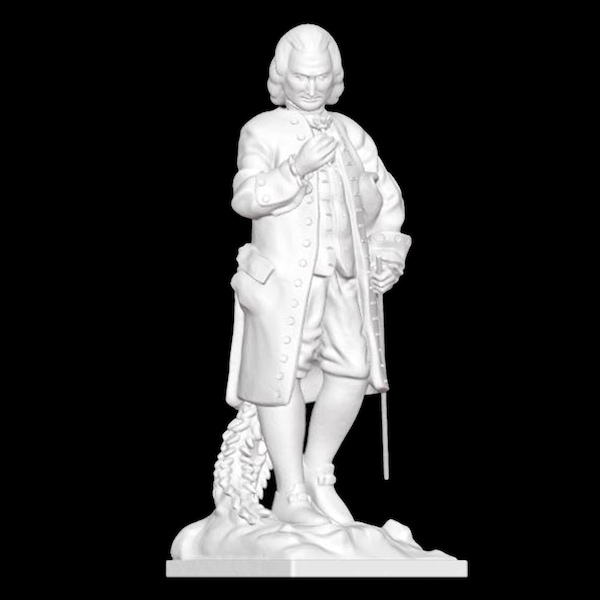 Jean-Jacques Rousseau Sculpture, Jean-Jacques Rousseau Statue, French Revolution, 3D Printed Sculpture, Size & Colour Options