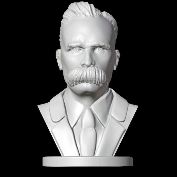 Friedrich Nietzsche Bust, Nietzsche Statue, Friedrich Nietzsche Sculpture, German Philosopher, 3D Printed Statue, Size & Colour Options