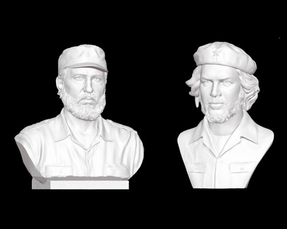 Ernesto Che Guevara & Fidel Castro Bust, Che Guevara Statue, Castro Sculpture, Socialism, 3D Printed Sculpture, Size - Colour Options