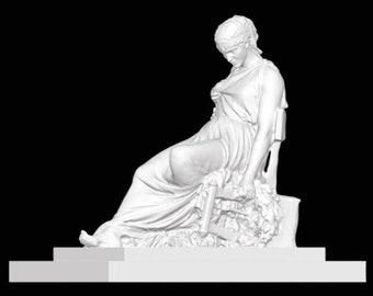 Busto de Safo: Estatua de la poeta griega antigua, escultura impresa en 3D