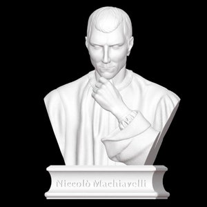 Busto di Niccolò Machiavelli, Scultura di Niccolò Machiavelli, Filosofo italiano, Rinascimento, Scultura stampata in 3D, Dimensioni e opzioni di colore immagine 3