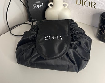 Personalised Water Resistant Travel Drawstring Makeup Bag | Custom Toiletry Bag | Magic Travel Pouch Gift for Birthday or Special Occasion