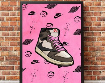 Travis Scott X Air Jordan 1 Poster - Etsy