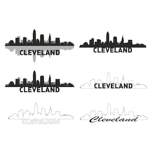 Cleveland Skyline SVG, Cleveland SVG, Cleveland Skyline Silhouette, png, Cleveland Vector, Digital Download
