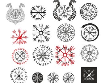 Vegvisir SVG, Viking svg, Viking Compass Svg, Valhalla svg, Viking Runes, Viking Symbols