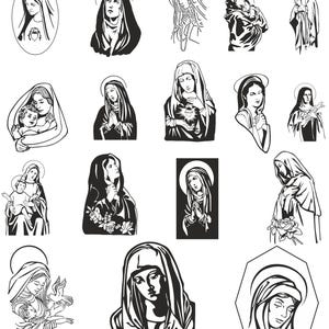 Virgin Mary SVG,Mother of Jesus SVG,Mother Mary Svg,Virgin Mary Vector,Catholic Svg,Christian Religion,Virgin Mary Cricut,Mother of Jesus