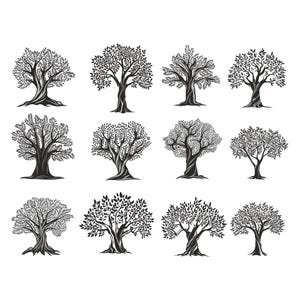 Tree Silhouette Svg,Forest Silhouette,Tree Svg,Big Tree Svg, Tree Cut Files for Cricut, Oak Tree SVG,Tree of life svg