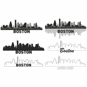 Horizonte Boston svg, Boston PNG, Boston City Vector svg, Arquivo de corte do horizonte de Boston, Boston City Svg, Horizonte de Boston