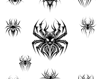 Spider Svg, Halloween Svg, Spider Cut Files For Cricut, Spider Silhouette, Spider Vector, Spider SVG Bundle, Spiders Stencil Vector File