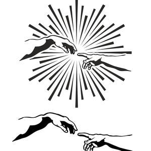 Creation of Adam svg, Creation of Adam png, Michelangelo, Renaissance art, God Cricut, Adam Cut File, Creation Silhouette, God Svg, Adam Png