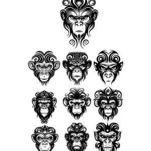 Monkey SVG, Monkey Cricut, monkey silhouette, monkey clipart, Monkey Magic svg, Monkey Head Svg, Monkey Face Svg, Monkey Vector