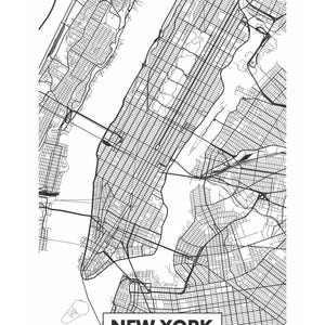 New York Svg,Png,Cdr,AI,Eps,Dxf, New York Map, New York Art, Street Network New York, New York City Map, Map of New York, New York Cut file