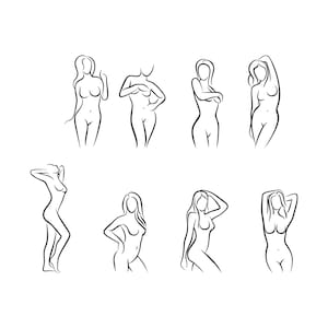 Female Body Line Art, Female Silhouette, Female SVG, Woman Vector,Girls SVG, Woman Body Svg, Naked woman svg,Lady Outline, Beautiful female