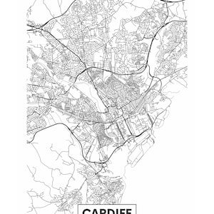 Cardiff SVG, Png, Cdr, AI, Eps, Dxf, Cardiff Karte, Cardiff Kunst, Straßennetz Cardiff, Cardiff Stadtplan, Karte von Cardiff, Cardiff Cut Datei