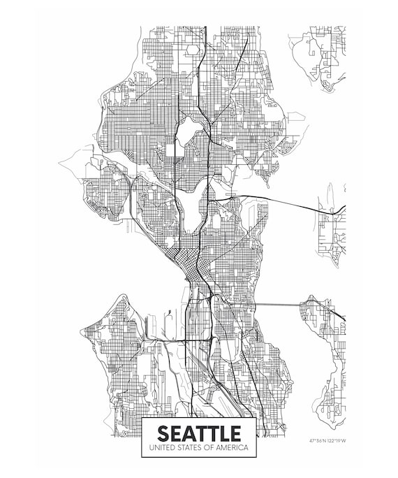 Seattle Svg,png,cdr,ai,eps,dxf, Seattle Map, Seattle Art, Street