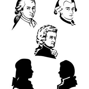 Amadeus Mozart Plotterdatei, Mozart Silhouette, Mozart Clipart, Mozart Vektor, Mozart Cricut, Mozart Cut-Datei, Amadeus Mozart