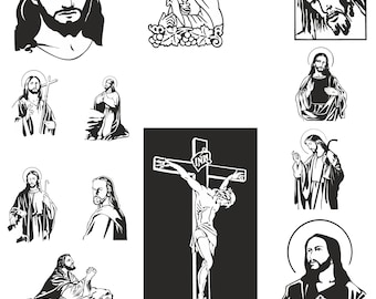 Jesus SVG, Jesus Silhouette, Jesus Cross SVG, Christian Cross SVG, Jesus Face svg, Christian svg, Jesus Vector