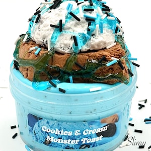 Cookies & Cream Monster Toast - Butter Slime - ASMR - DIY Clay