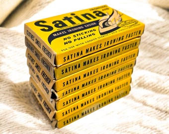Vintage Satina Ironing Aids - 1950s-1960s Starch Ironing Additive - Complete!