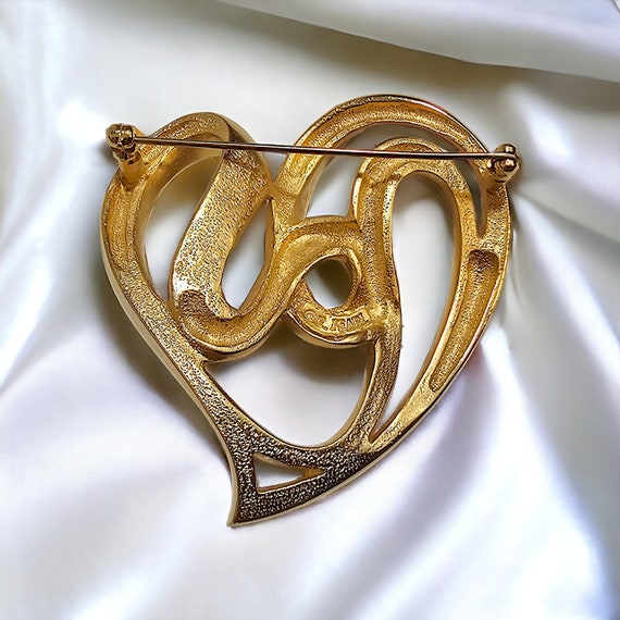 Vintage GENUINE Erwin Pearl Twisted Heart Brooch … - image 3