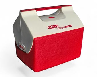 1980s Vintage Thermos CoolDate Model 7715 15 Qt Cooler w/ Original Box - Red/White Hard Cooler - USA Made - Retro, Collector Quality!